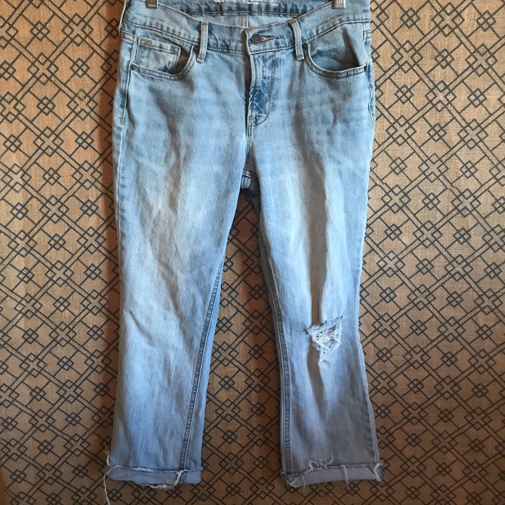 Flare mid rise cropped jean